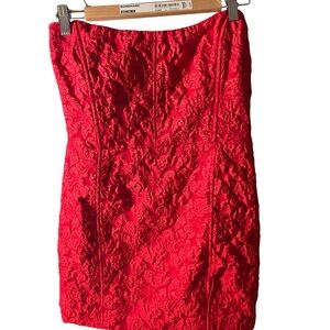Showpo Vibrant Red Textured mini dress